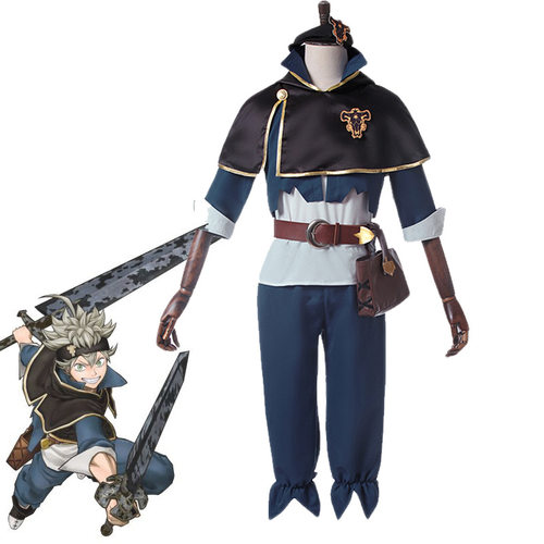 亚马逊热销黑色五叶草cosplay阿斯塔亚斯塔cos服装披风斗篷全套