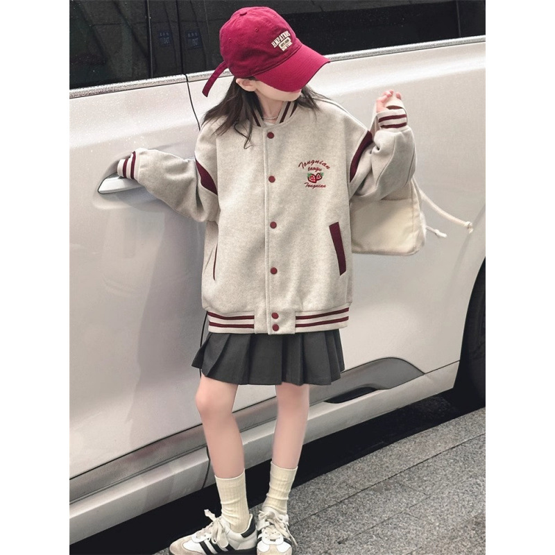 女童2025春秋款外套中大童女孩棒球服秋季女大童夹克儿童秋装上衣
