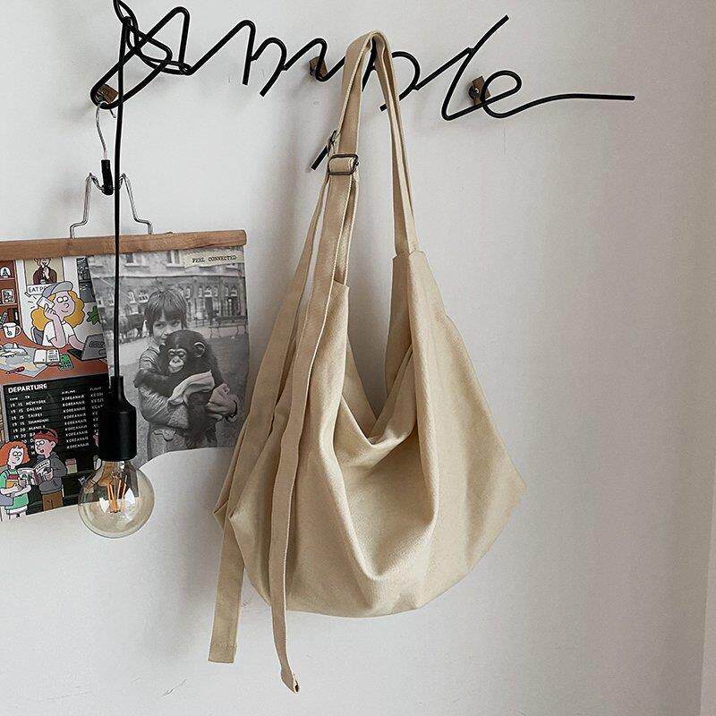 日系斜挎包男港风复古帆布单肩包女大容量慵懒风檀健次同款背包