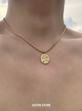 美拉德系列多巴胺吊坠项链男