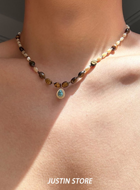 美拉德复古手工串珠项链