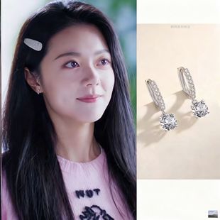 骄阳似我聂曦光赵今麦同款耳环银针小众皓石耳钉饰品时尚轻奢耳饰