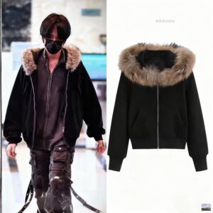 TF家族4代王橹杰同款外套连帽毛领卫衣棉袄上衣宽松韩版冬装衣服