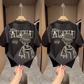 休闲半袖 2025年夏季 ins T恤上衣男士 时尚 新款 潮流立体印花刺绣短袖