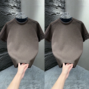 新款 潮流百搭休闲半截袖 简约纯色轻奢短袖 时尚 ins T恤男士 2026冬季