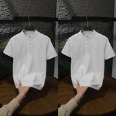 新款 上衣男士 时尚 2025年夏季 潮流简约纯色净版 T恤短袖 休闲半袖 ins