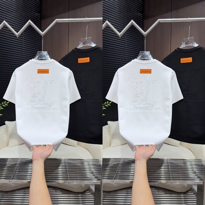 2025年冬季新款加厚钢印半袖男士时尚百搭休闲文艺短袖T恤上衣ins