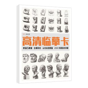 高清临摹卡素描石膏像 2022一线石膏头像卡片高清精微画结构初级创意照片画册摹图片作品基础入门书教材教学教程美术绘画静物练习