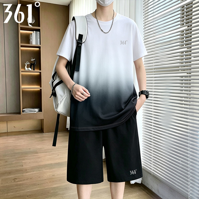 361运动套装男士夏季薄款速干跑步运动服冰丝短袖短裤篮球两件套