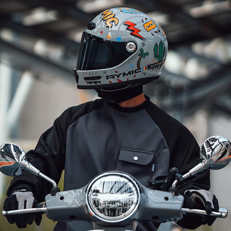 睿觅（RYMIC）V80摩托车头盔复古巡航男女骑行机车安全帽四季3C