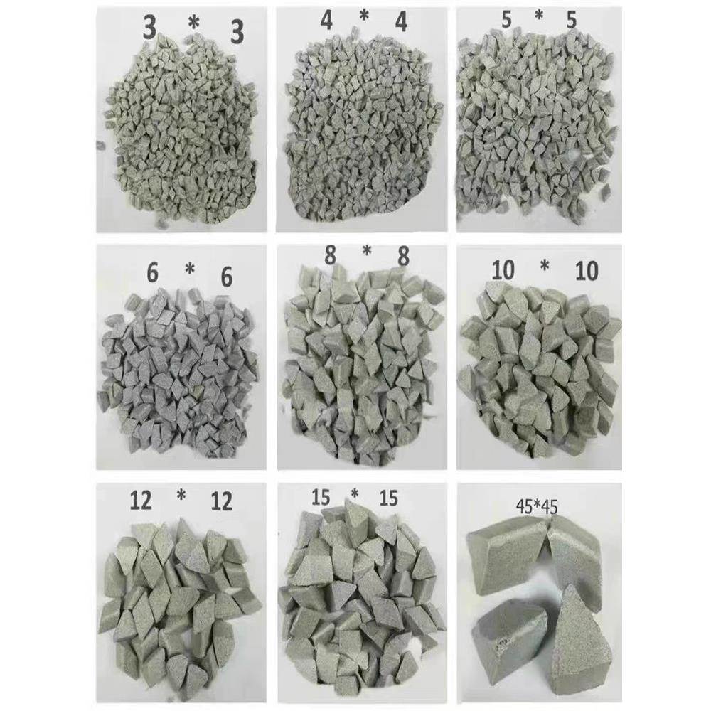 棕刚玉磨料斜三角菱形金属去毛刺除锈飞边研磨石抛光白刚玉抛磨块