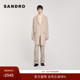 SANDRO 绵羊毛平驳领大衣毛呢外套 气质时尚 Outlets秋冬男装 法式