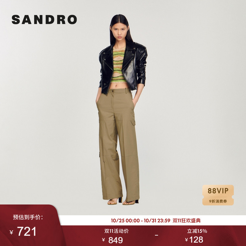 工装多口袋设计 高腰直筒酷飒版型