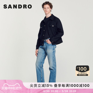 翻领单排扣休闲衬衫 Outlet男装 领夹克外套SHPBL00506 SANDRO