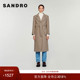 Outlets秋冬女装 法式 时尚 SANDRO 气质大翻领设计长款 毛呢大衣外套