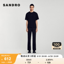 Outlet男装 SANDRO T恤内搭上衣SHPTS01243 简约休闲宽松黑色短袖