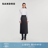 时尚 法式 气质迷你星星印花百褶半身裙长裙 Outlets秋冬女装 SANDRO
