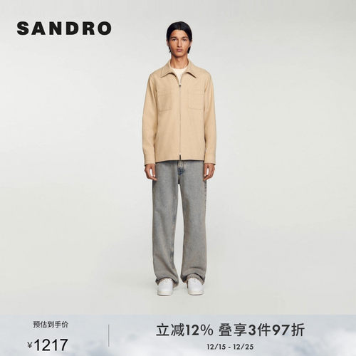 SANDRO商务风翻领长袖夹克外套