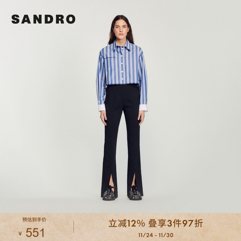 下开叉微喇版型 高腰修身纯色易搭款