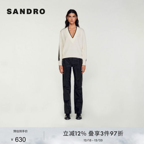 SANDRO针织V领秋季套头