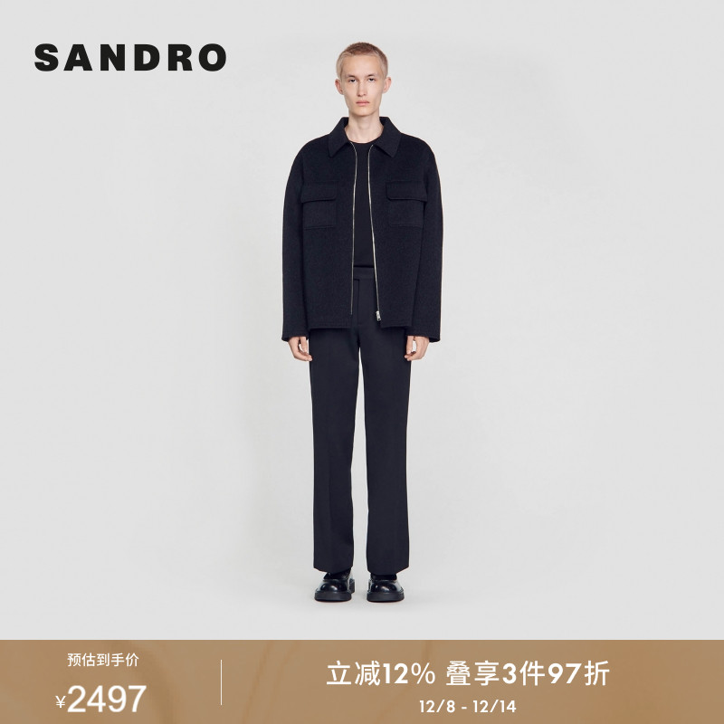 SANDRO直筒夹克外套通勤经典休闲