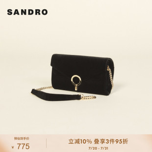 Outlets女士通勤款 SANDRO 哑光链条翻盖信封包单肩包SFASA00752