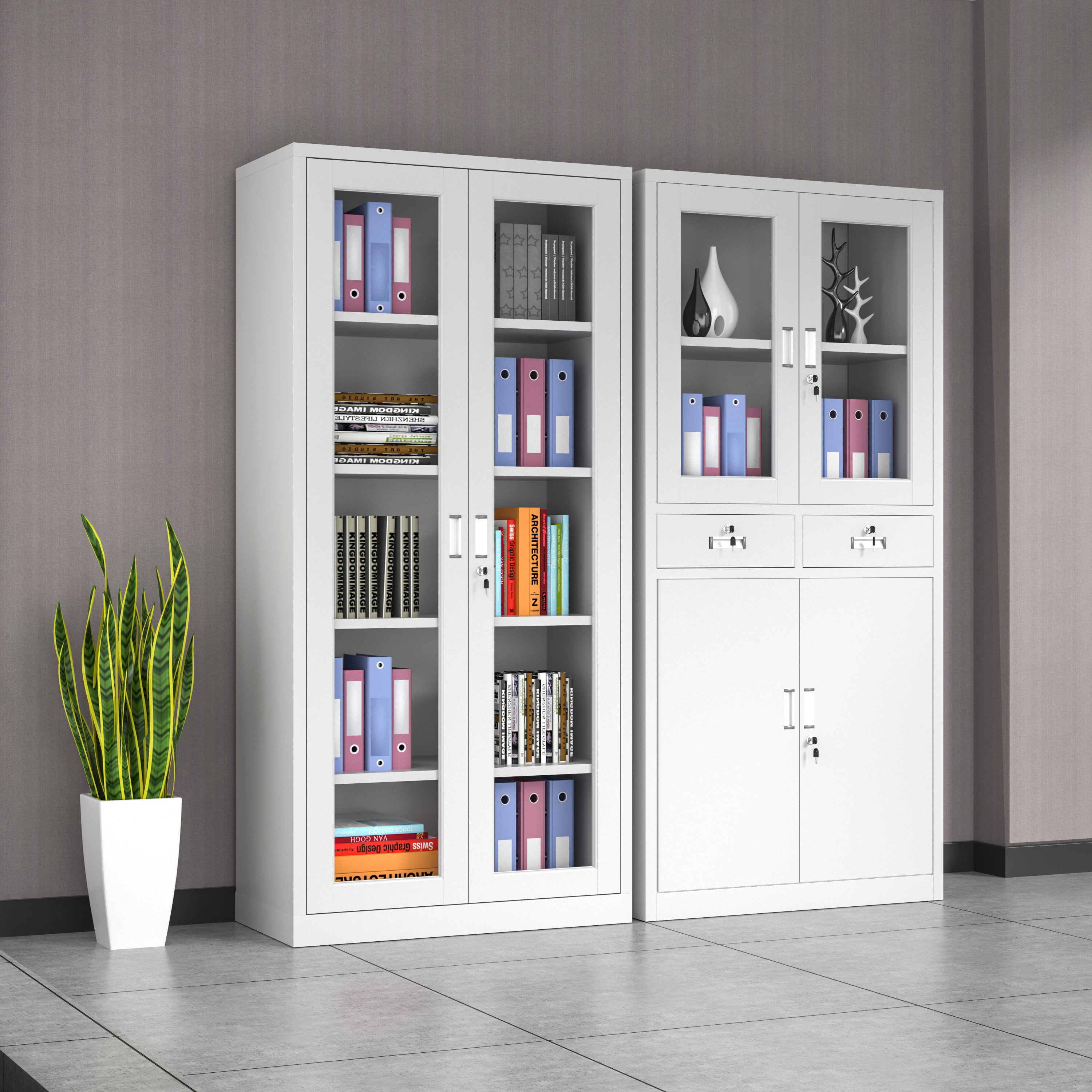 钢制铁皮柜文件柜资料档案密集箱柜财务凭证柜储物书柜子家具抽屉