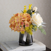 花束仿真花高端轻奢餐桌绣球花玫瑰客厅茶几装 饰假花高档摆设花卉