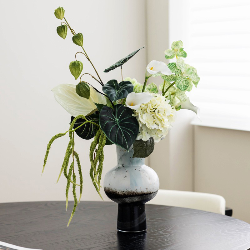 高级感逼真手感仿真花成品大堂售楼处花艺假花绣球客厅电视柜摆件