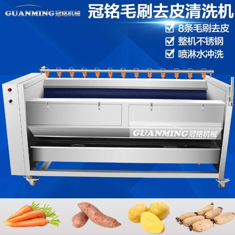 厂家销售茯苓去皮清洗机 中药材毛刷刷洗去泥清洗机 天麻清洗机