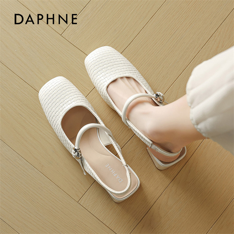 达芙妮高跟单鞋女2026春季新款法式小香风玛丽珍鞋晚晚风后空凉鞋,女鞋,时装凉鞋,淘宝优惠券,粉丝福利购,淘宝优惠卷