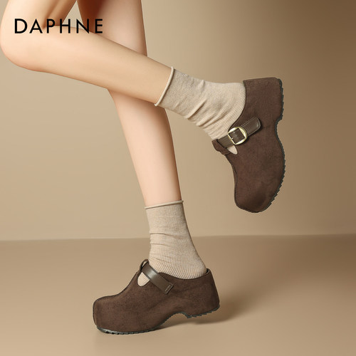 达芙妮厚底勃肯鞋懒人鞋