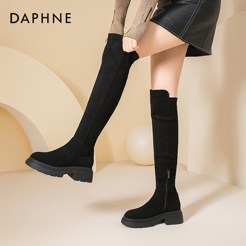 达芙妮骑士靴增高显瘦百搭时尚潮