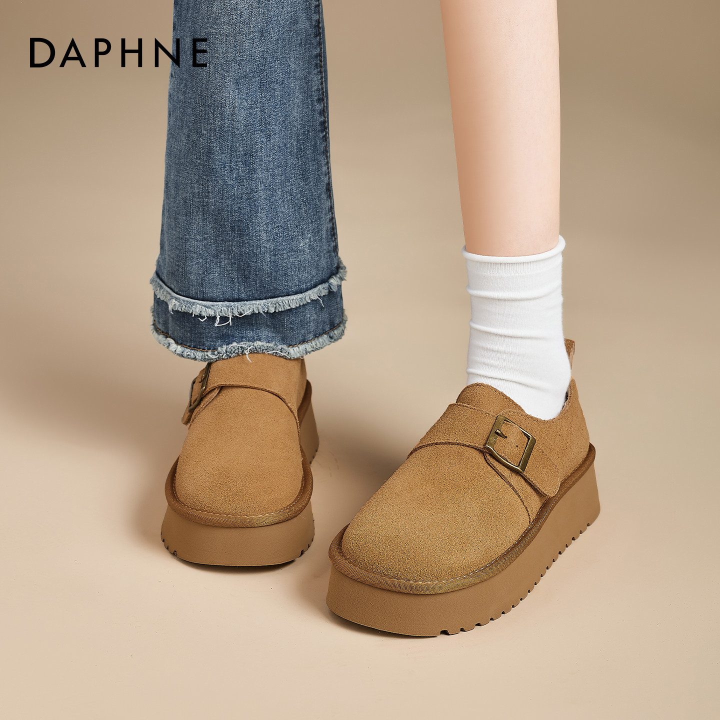 达芙妮厚底全包勃肯鞋女