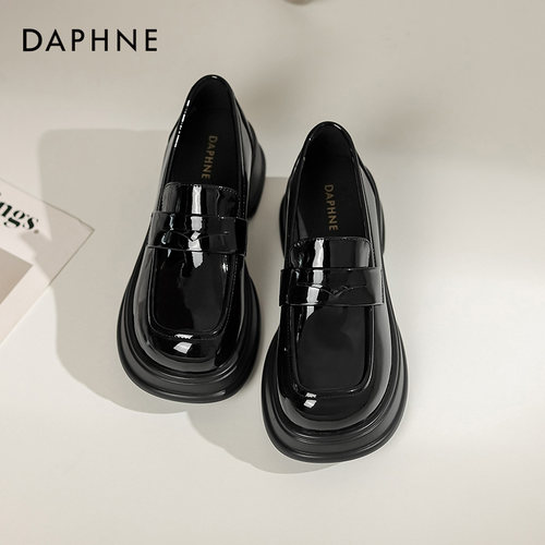 达芙妮厚底乐福鞋女新款小皮鞋