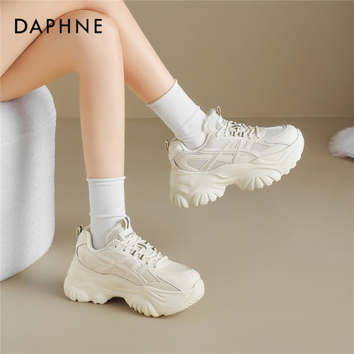【达芙妮】加绒保暖老爹鞋小白鞋