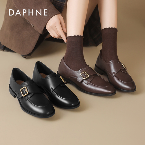 达芙妮气质通勤尖头单鞋乐福鞋女