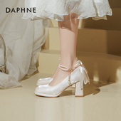 2026新款 新娘鞋 法式 达芙妮粗跟玛丽珍女鞋 单鞋 不累脚婚鞋 高跟鞋 女