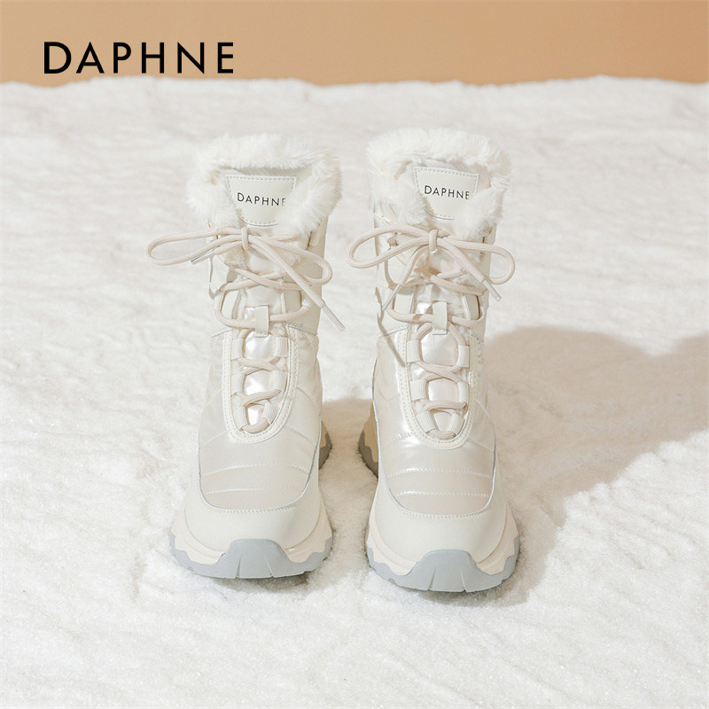 达芙妮雪地靴女2025新款冬季加绒保暖毛毛鞋东北户外防滑防水棉鞋,女鞋,时尚雪地靴,淘宝优惠券,粉丝福利购,淘宝优惠卷