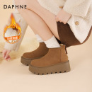 达芙妮厚底雪地靴女款2025新款冬季加绒保暖棉鞋增高靴子勃肯鞋女