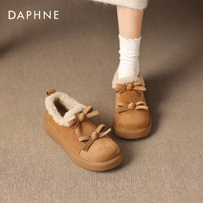 加绒雪地靴女款棉鞋厚底乐福鞋