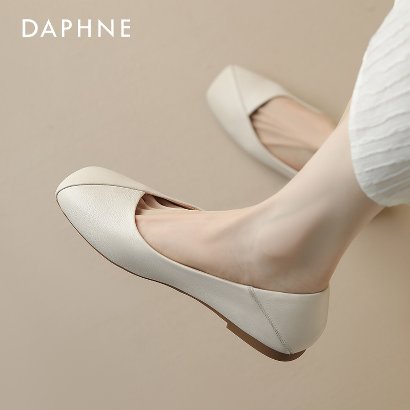 达芙妮浅口单鞋平底小皮鞋