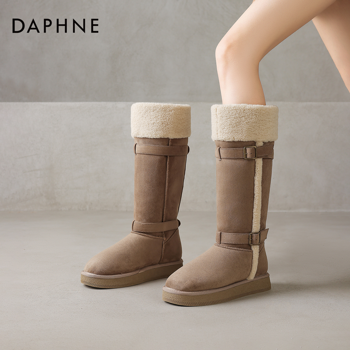 长筒雪地靴女厚底保暖加绒棉鞋