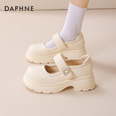 百搭浅口单鞋 达芙妮法式 女 夏季 松糕厚底小皮鞋 玛丽珍女鞋 2025新款