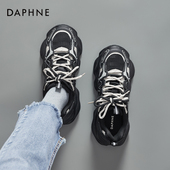 复古巴黎运动鞋 达芙妮黑色老爹鞋 子 设计感休闲鞋 2025新款 女款 秋季