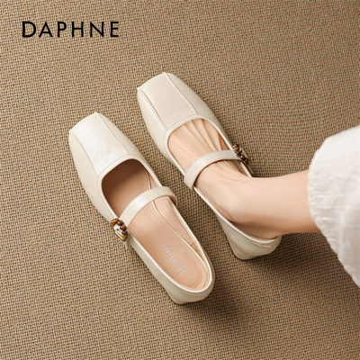 达芙妮粗跟玛丽珍女鞋法式单鞋子