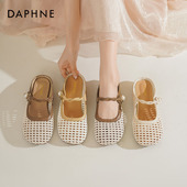 2025新款 夏季 外穿编织镂空拖鞋 达芙妮包头凉拖女款 平底玛丽珍凉鞋