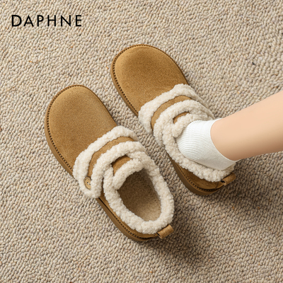 达芙妮勃肯鞋厚底冬女加绒保暖