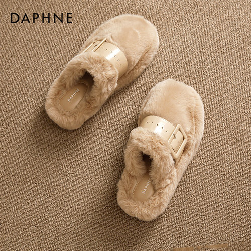 达芙妮毛毛拖鞋女外穿晨袍毛毛鞋
