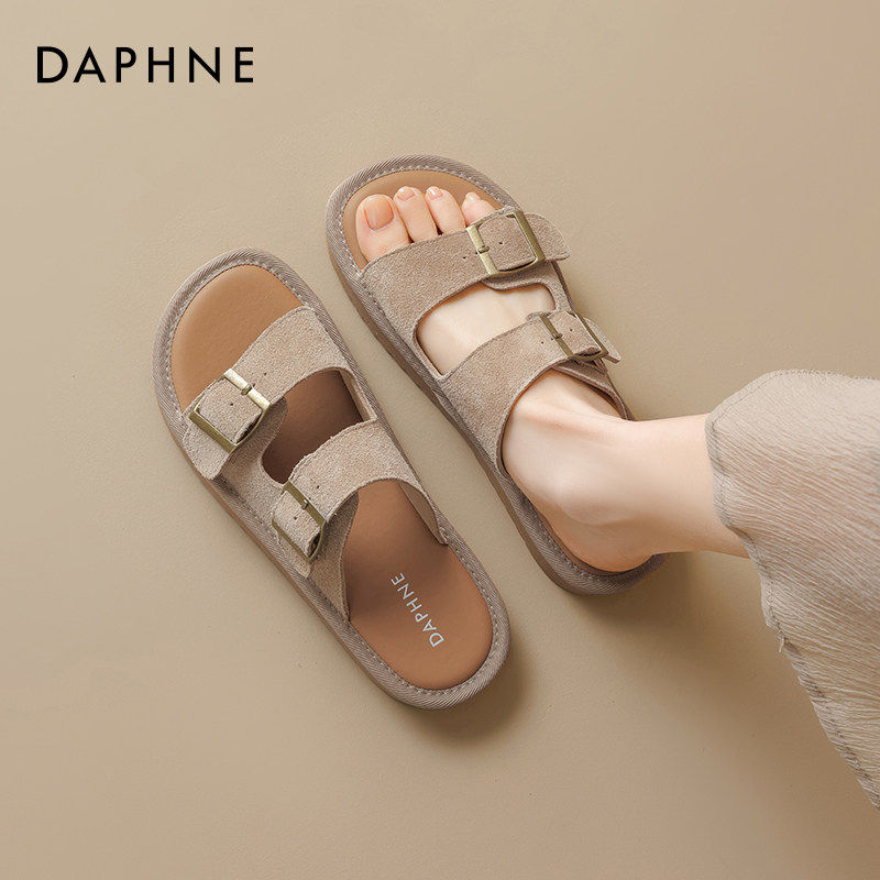 达芙妮勃肯拖鞋女2026新款夏季外穿平底凉拖鞋防滑沙滩凉鞋配裙子